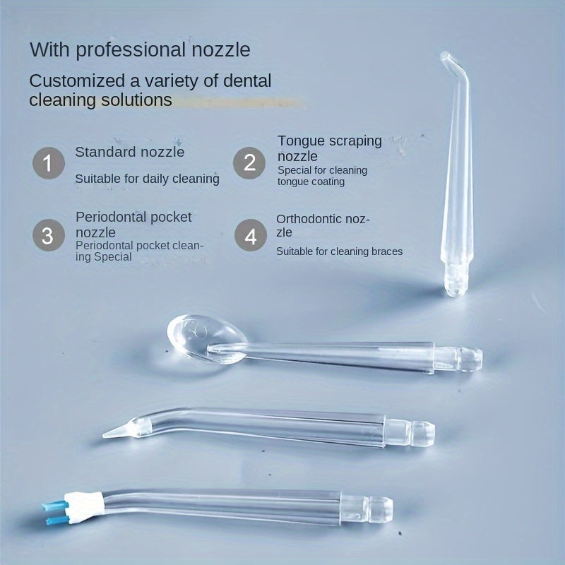 Hilo dental eléctrico de agua, limpiador de dientes inalámbrico, 3 modos, 4 boquillas, recargable, para viajes