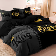 Valentine's Day Crown Duvet Cover Set Queen King 3 Piece Soft Polyester Breathable