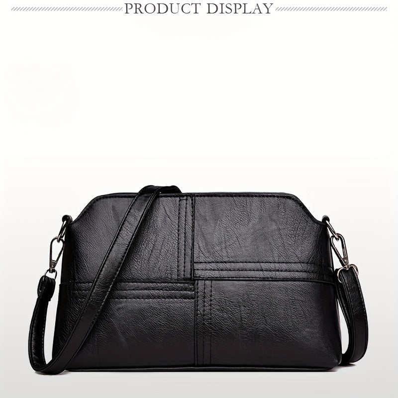 Bolso bandolera para mujer rojo negro de PU estilo urbano cierre de cremallera