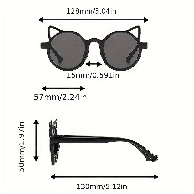 Yoshlar uchun 2 ta qutbli mushuk quloqli ko‘zoynaklar, PC ramkali va AC linzali, sayohat va partiyalar uchun