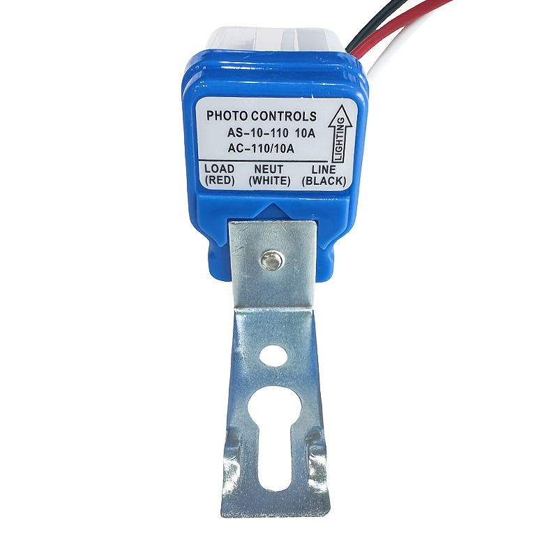 Automatic Photocell Light Switch 10A for Outdoor Street Lighting Blue White Terminals