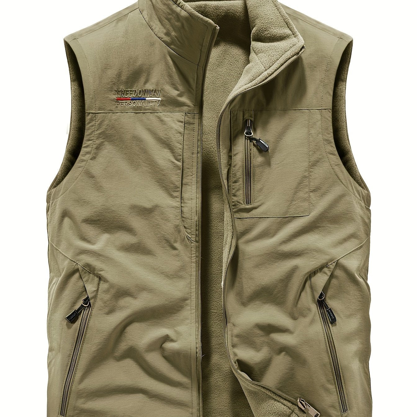 Men's Reversible Nylon Vest with Embroidered Letters Casual Outdoor Travel Work
