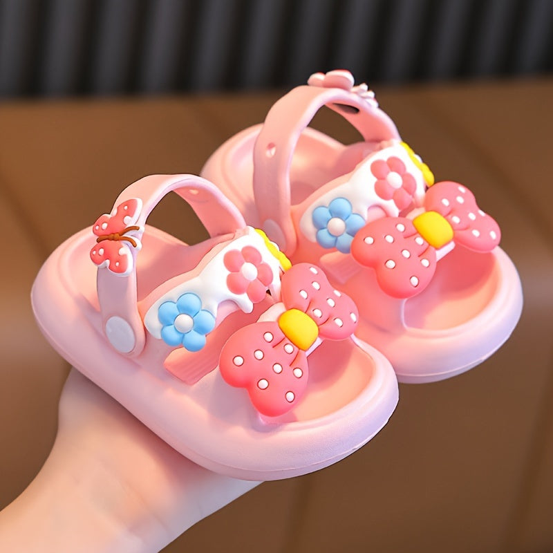 Girls' Bowknot Sandals Breathable Non-Slip Indoor Outdoor All-Season Comfort