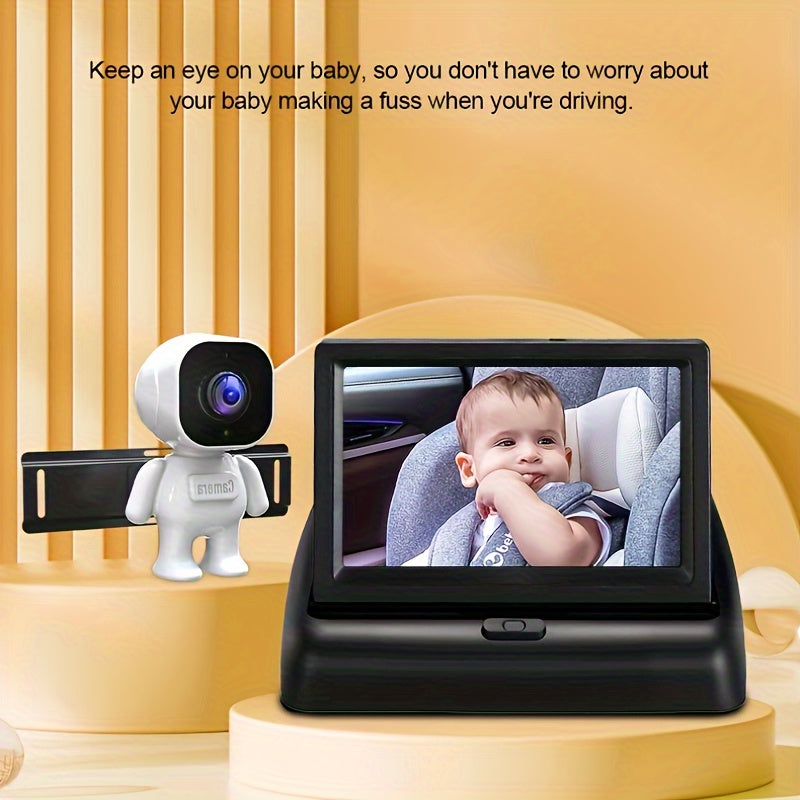 Car Seat Camera Monitor 10.92cm HD Display Night Vision Wide Angle Toddler Safety