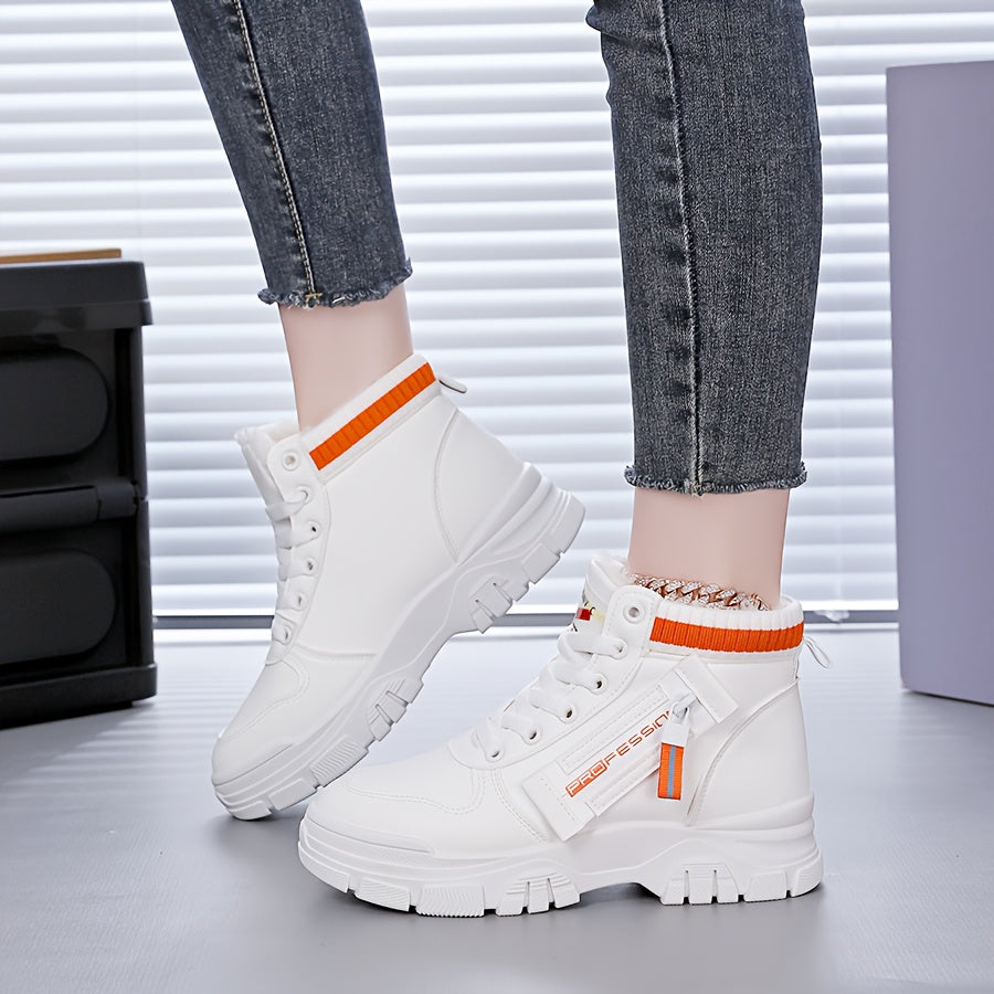 Women's Winter Insulated Snow Boots Faux Cover Platform Traction Waterproof