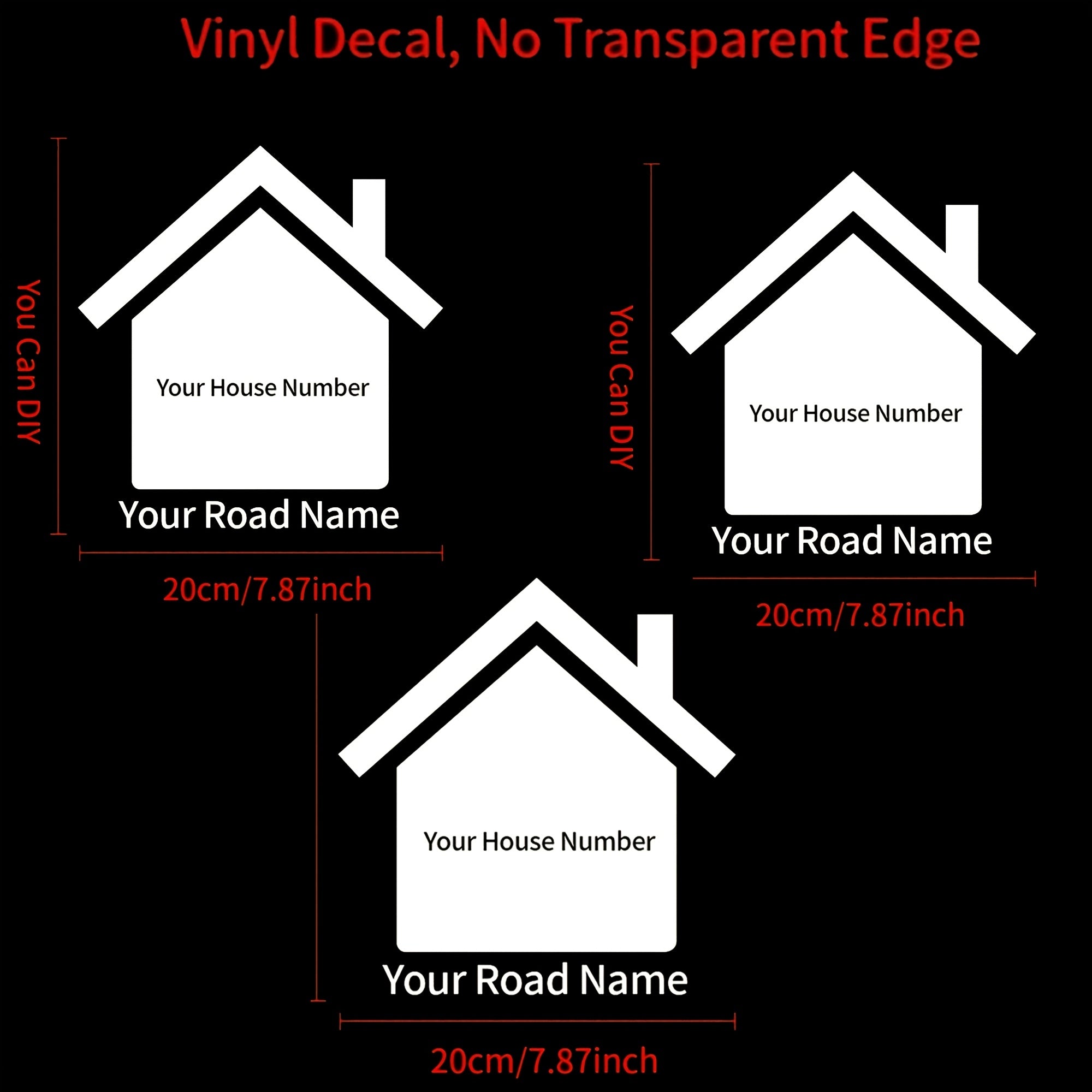 Personalized Custom Vinyl Bin Number Stickers Waterproof House Number and Street Name Decals 1-5 Pieces