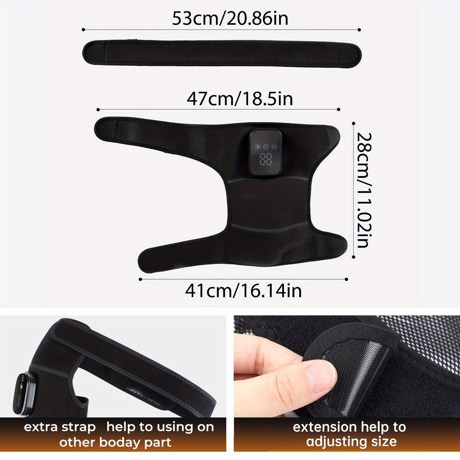 Cordless Heating and Vibrating Massager for Knees Elbows Shoulders with 3 Heat Levels