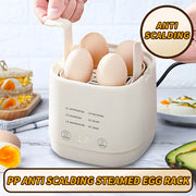 6 tuxum pishirish uchun bug'langich, zanglamaydigan po'latdan, Yevropa standarti rozetkasi, batareyasiz