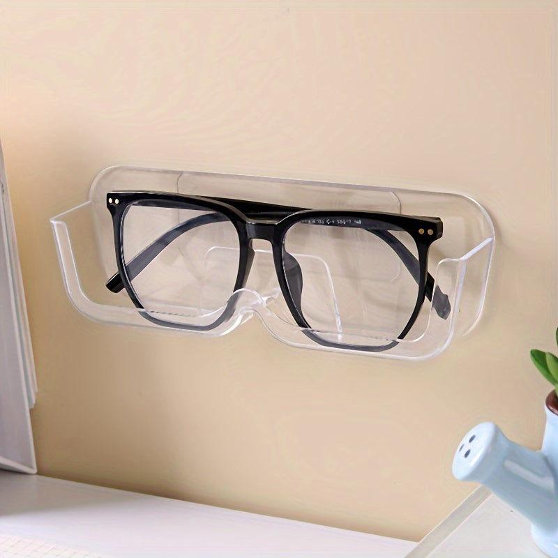 Light Gray Wall-Mounted Glasses Display Stand Durable Plastic Organizer