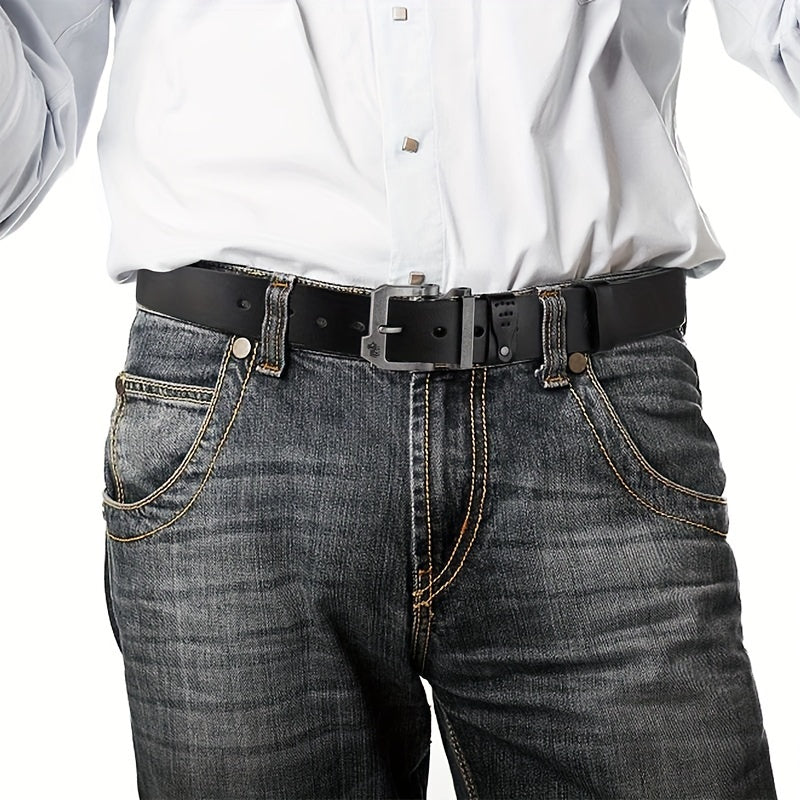 BISON DENIM Erkaklar uchun Haqiqiy Charm Kamar Vintage Pin Teshigi bilan - Jeans va Shimlar uchun Norasmiy Uslub - Erkaklar uchun Ideal Sovg'a