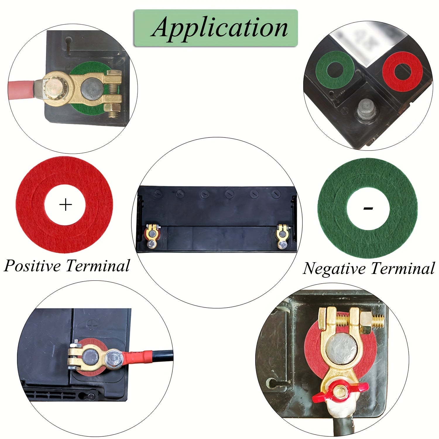 10pcs Battery Terminal Corrosion Prevention Washers Red Green Protectors