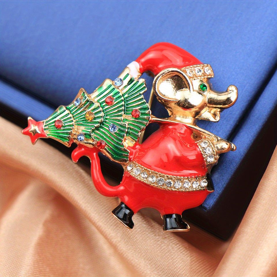 Festive Christmas Tree Mouse Enamel Pin Holiday Holiday Gift Accessory