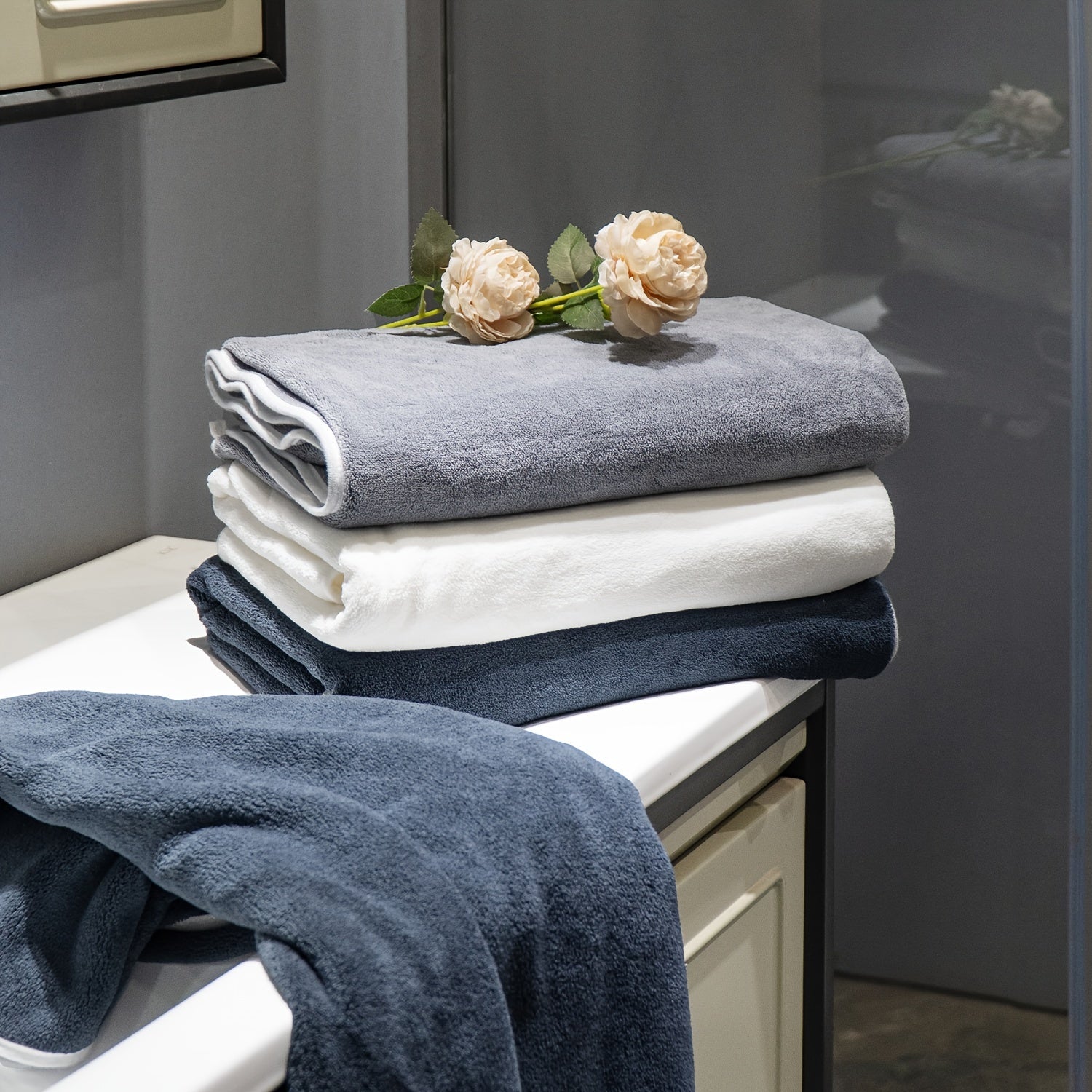 Toallas de baño de microfibra 70x140 cm 300 GSM Súper absorbentes, de secado rápido para spa, yoga y fitness