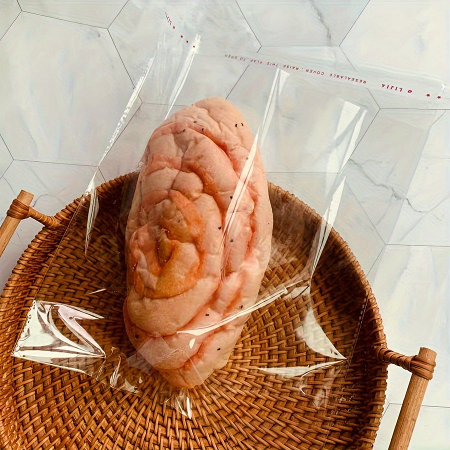 Juego de 100 bolsas transparentes OPP para panes, pasteles, galletas y postres