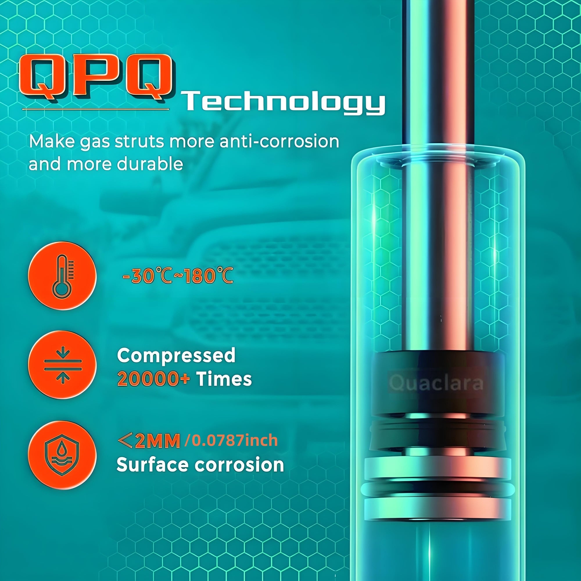 2-Pack Iron Rear Hatch Lift Supports for SUV Tailgate Struts