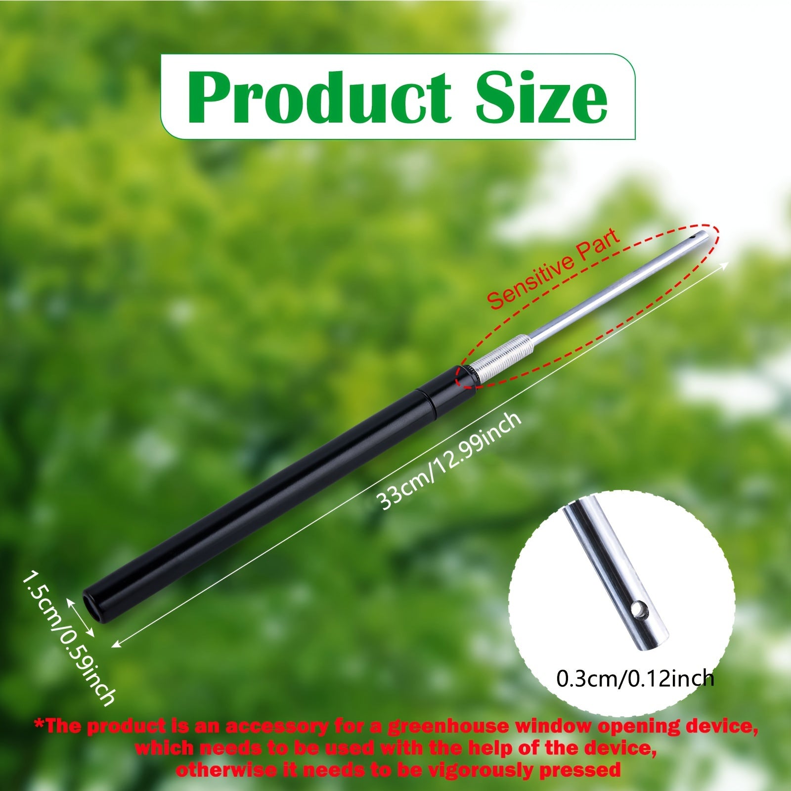 Greenhouse Vent Opener Replacement Cylinder Durable Solar-Powered for Automatic Windows