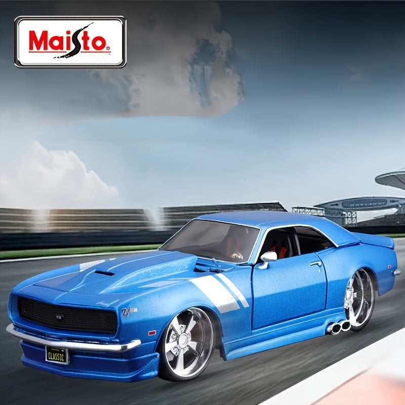 Kids Diecast 1:24 Scale Blue Chevrolet Camaro Z/28 Model Car Collectible