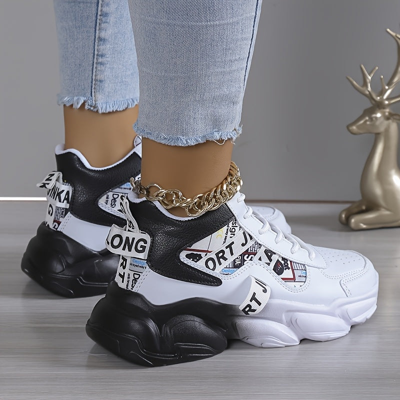 Zapatillas casuales femeninas transpirables con suela gruesa para todas las estaciones