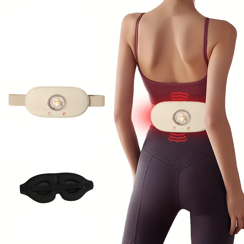Cinturilla de calefacción eléctrica con máscara de ojos bloqueadora de luz para aliviar el dolor de espalda