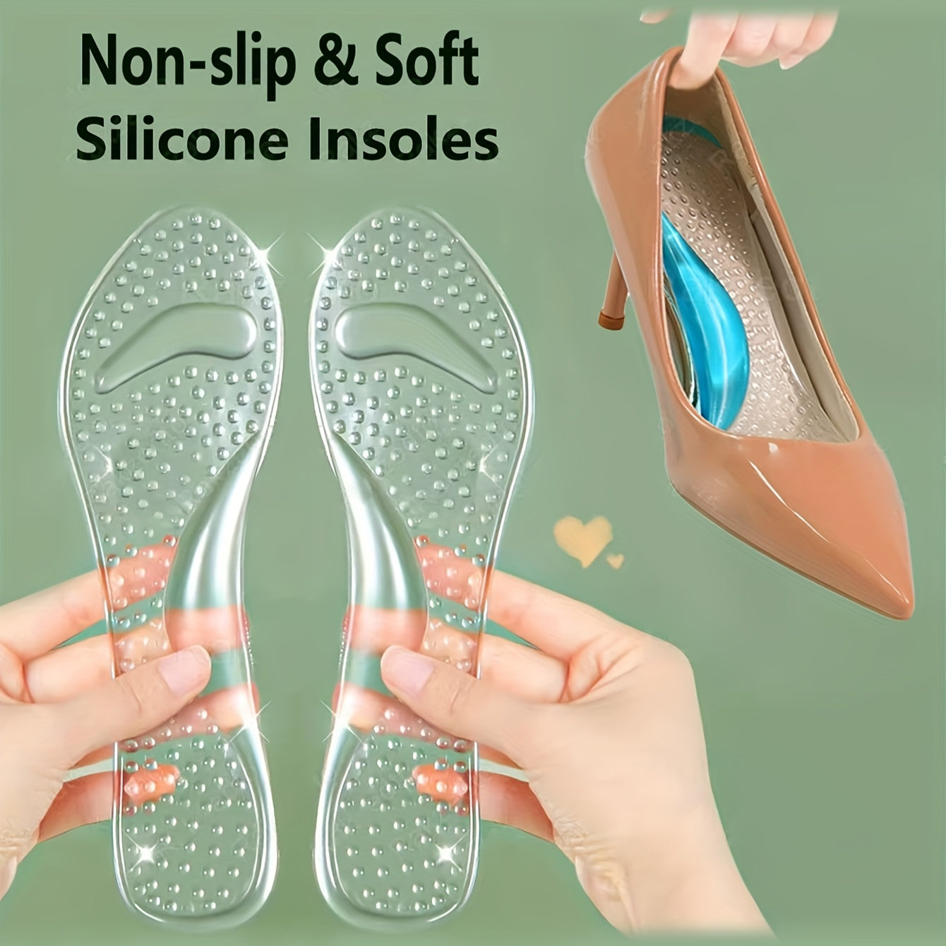 Women's Gel Insoles Non-Slip Breathable Silicone Cushioned Comfort