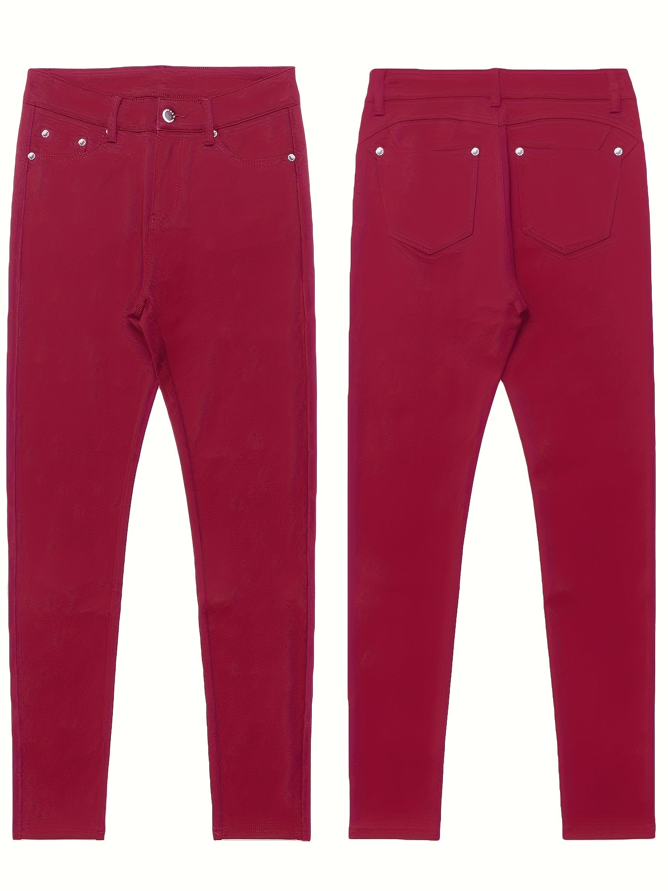 Jeans ajustados de mezclilla para mujer, ultraelásticos, de cintura alta, beige, largos