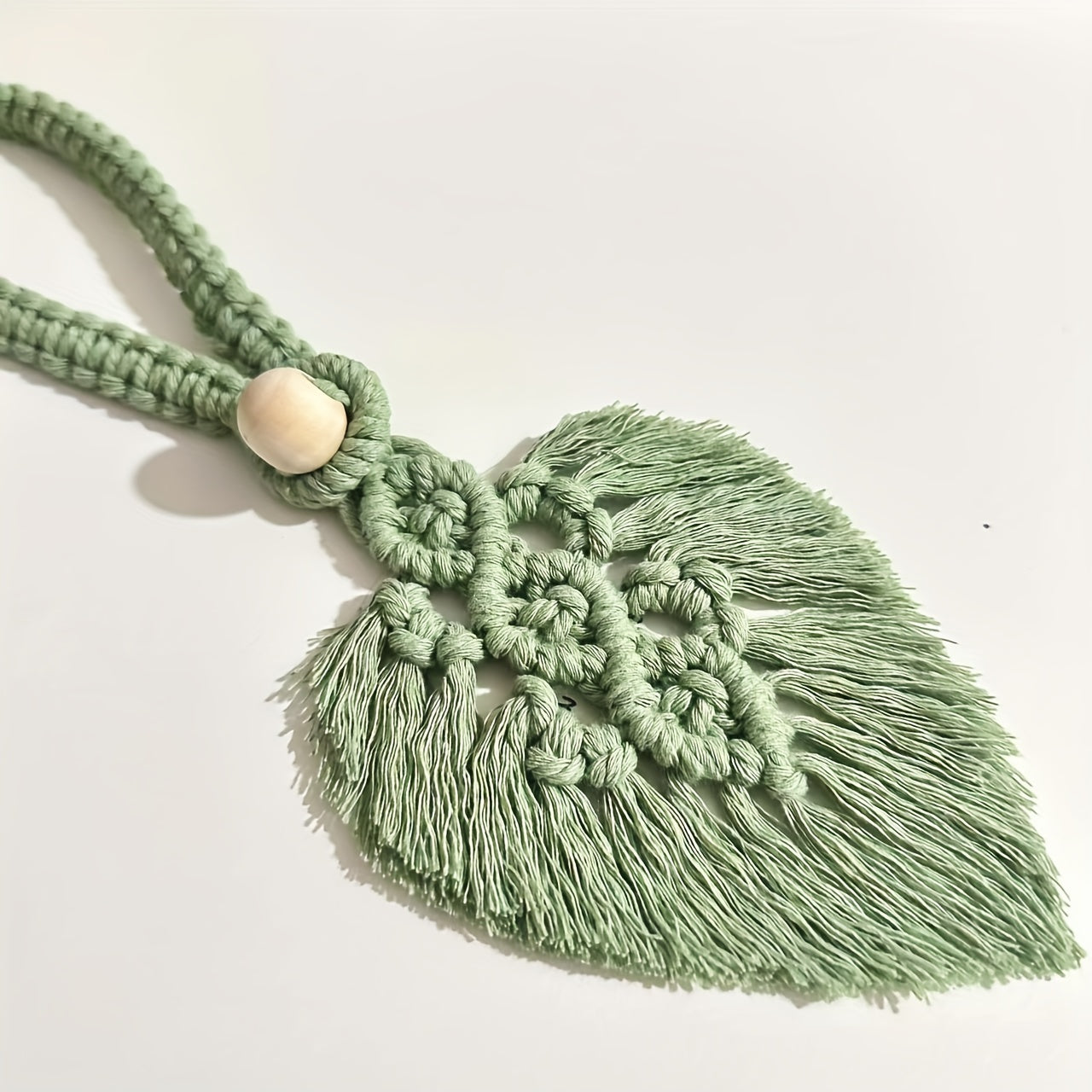 Set of 2 Bohemian Woven Curtain Ties with Leaf Macrame Design Adjustable Holdbacks for Windows Home Bedroom Office