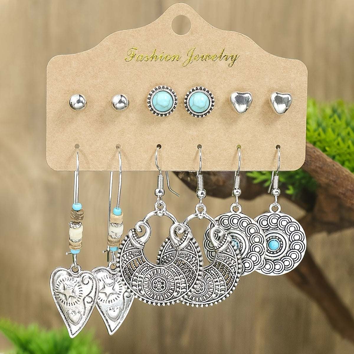 24 ta Vintage uslubidagi ayollar uchun ziraklar to'plami, Bohem uslubidagi osma va oddiy stud ziraklar, har kuni kiyish va yozgi ta'tillar uchun