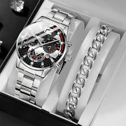 Men's Casual Quartz Watch Alloy Round Dial Battery Powered Non-Rechargeable Button Battery Gift for Dad or Boyfriend