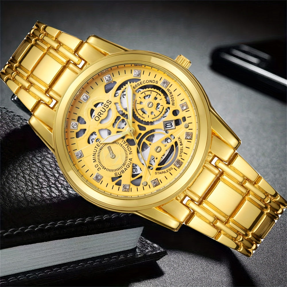 Men's Classic Style Hollow Set Design Watch with Handsome Dial