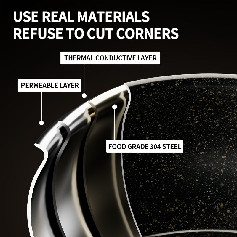 12-Piece Stainless Steel Cookware Set Non-Stick Pots with Golden Handles and Silicone Kitchenware