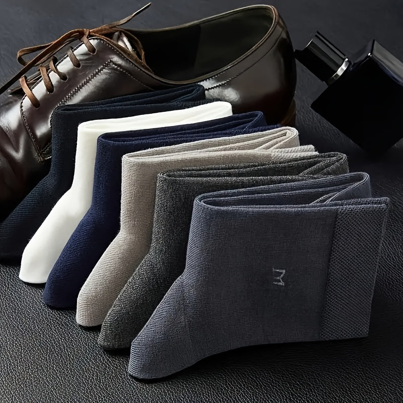 Men's Breathable Mesh Dress Socks 10 Pairs Odor-Resistant Comfortable Fits US Sizes 9-11