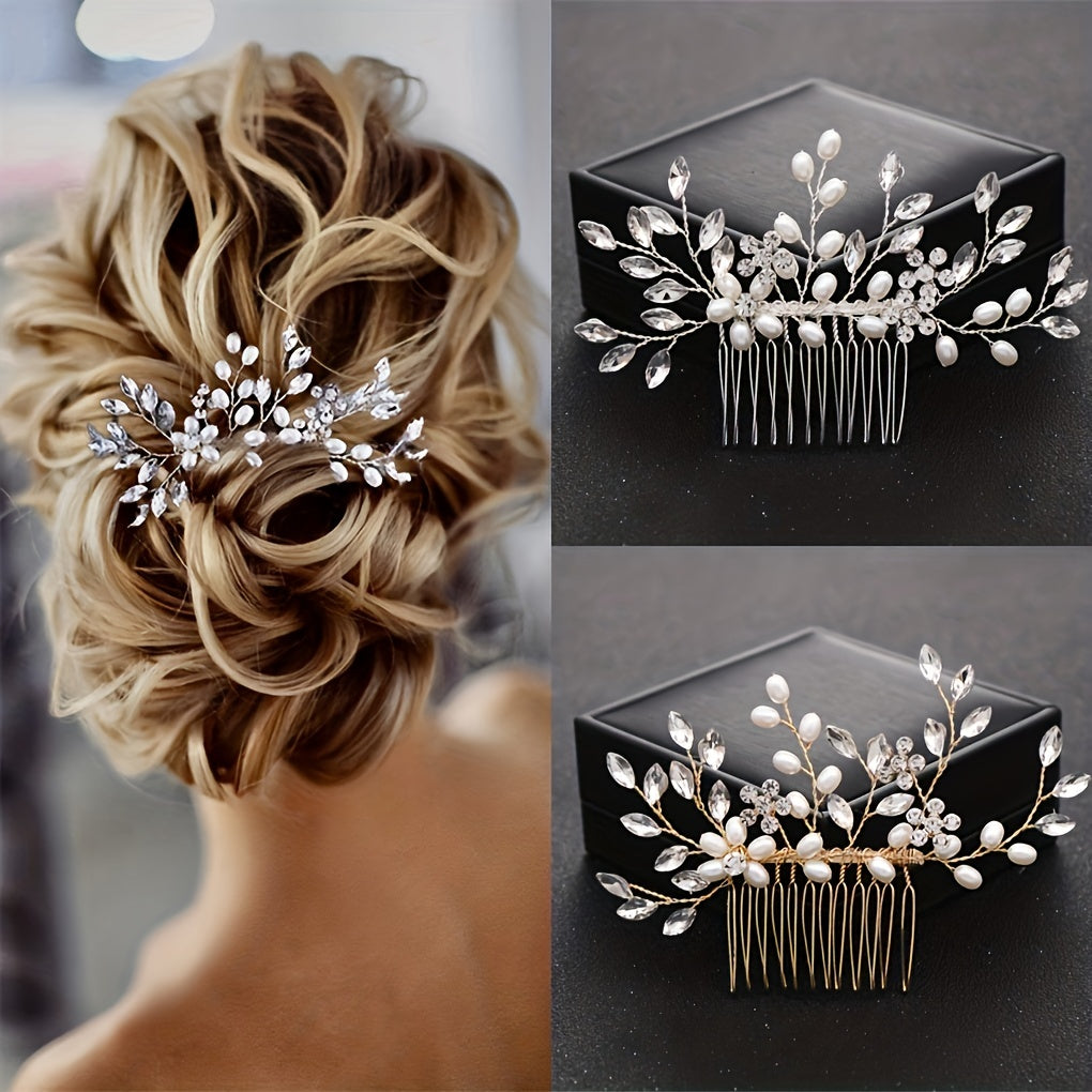 Wedding Hair Comb Crystal Rhinestone Bridal Hair Accessory for Weddings and Parties