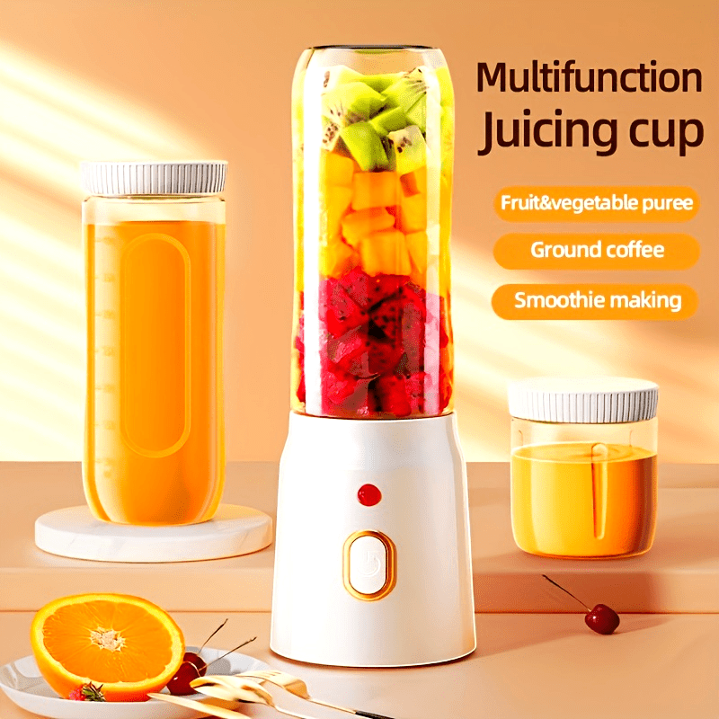 Mini Wireless Citrus Juicer Blender with 2 Bottles 450ml USB Rechargeable