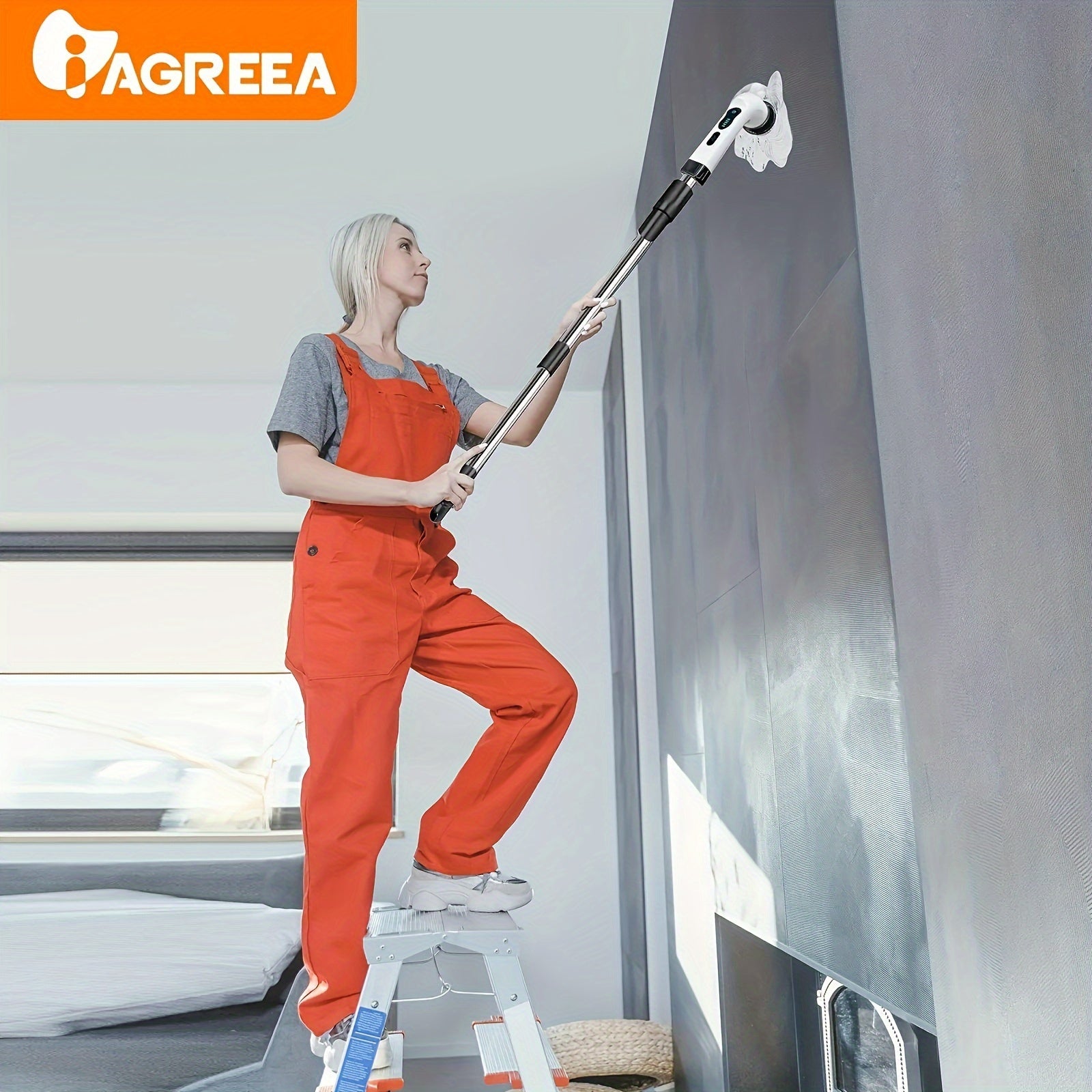 6 ta almashtiriladigan boshli elektr tozalash choʻpqi, simsiz 360° hammom plitkasi tozalash uchun