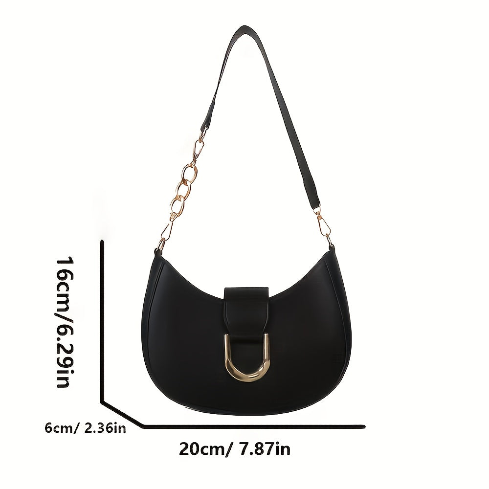 1 dona Elegant Ayollar uchun Yelka Sumkasi - Mustahkam rangli sun'iy charm, tugmachali yopiq, o'rnatilgan tasma, bo'yalgan qirralar, sun'iy charm astarli clutch, tasodifiy chiqishlar, kundalik ishga borish, uchrashuvlar, ta'til uchun.