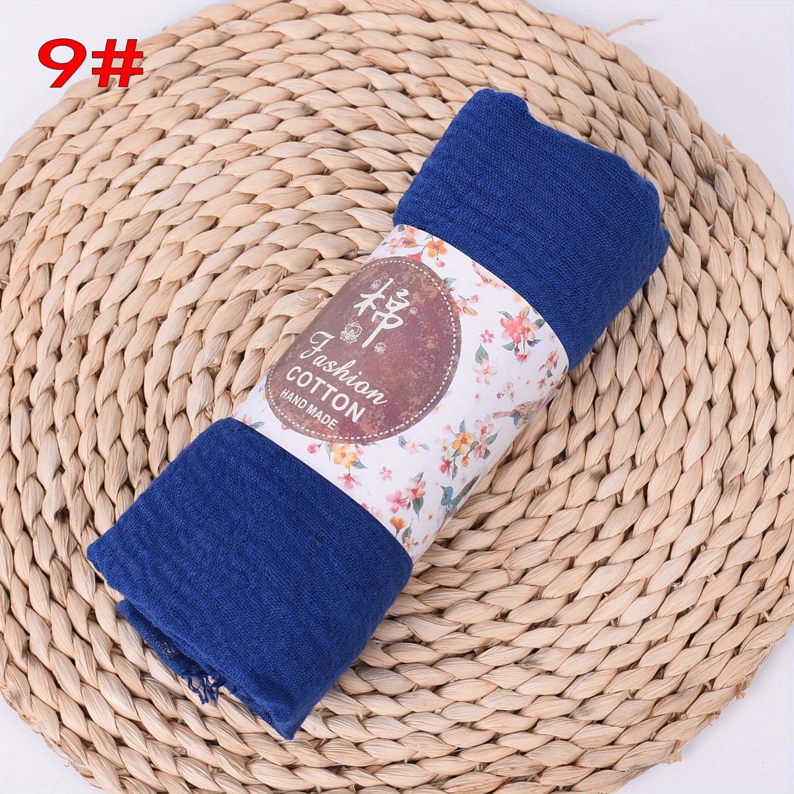Women's Large Breathable Sun Protection Headscarf Solid Color Lightweight Wrinkle Scarf