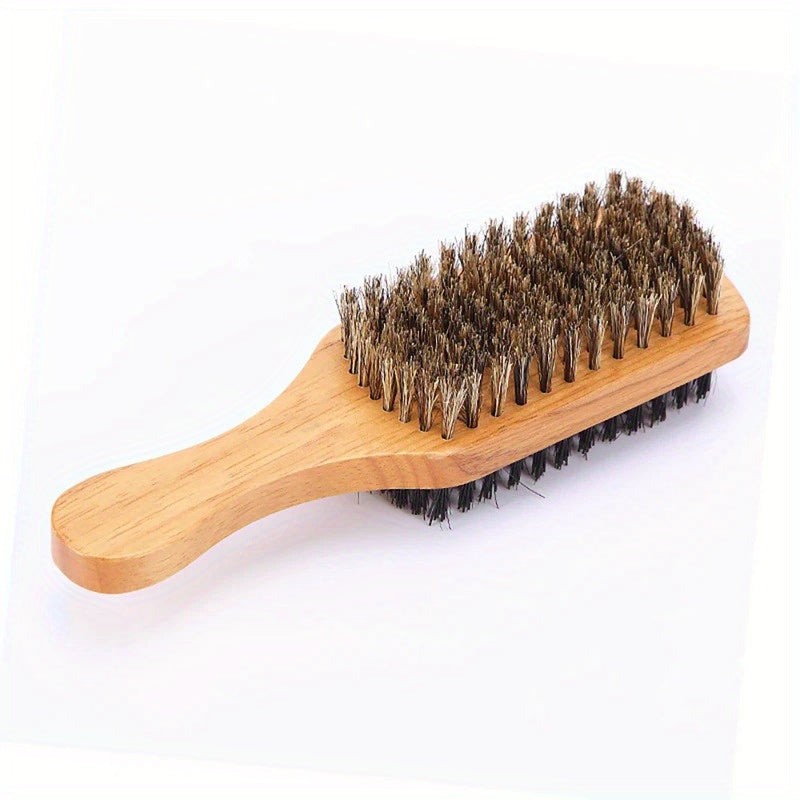 Men's Boar Bristle Beard Brush Wooden Handle Medium to Firm for Thick Coarse Hair