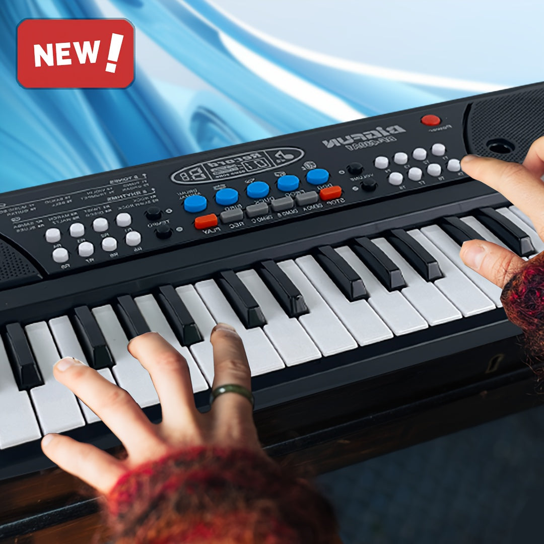 37-Key Digital Piano Keyboard with Microphone for Beginners and Music Education Battery-Powered Interactive Learning