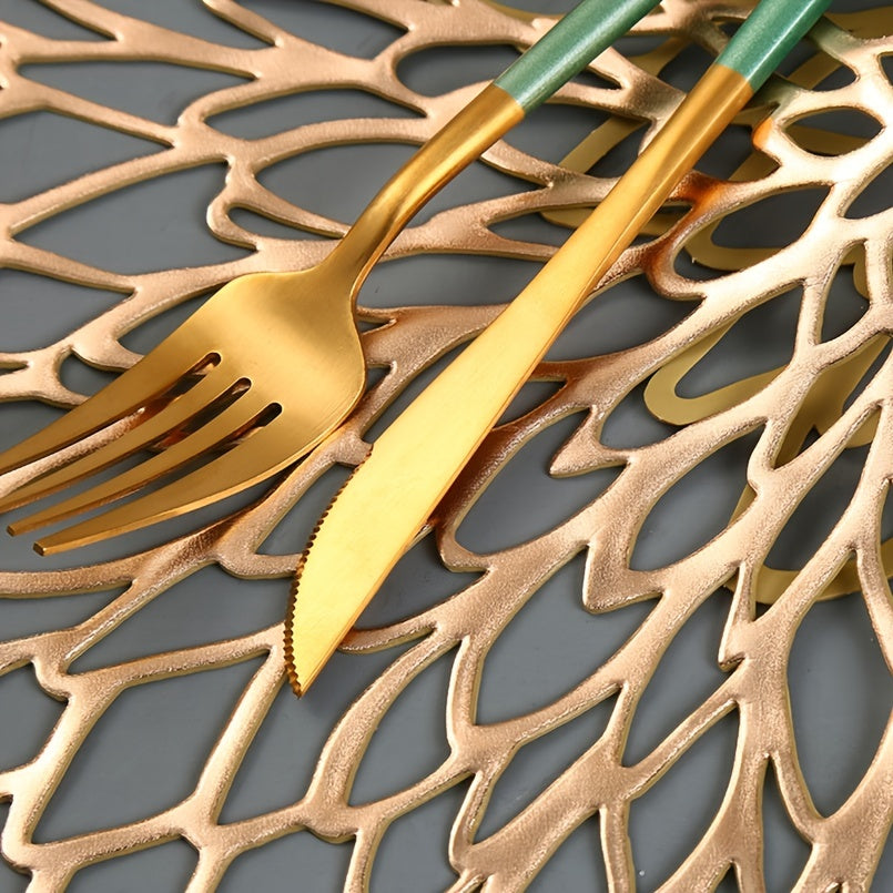 Individual de PVC con diseño antideslizante de flor de hibisco para mesa de comedor