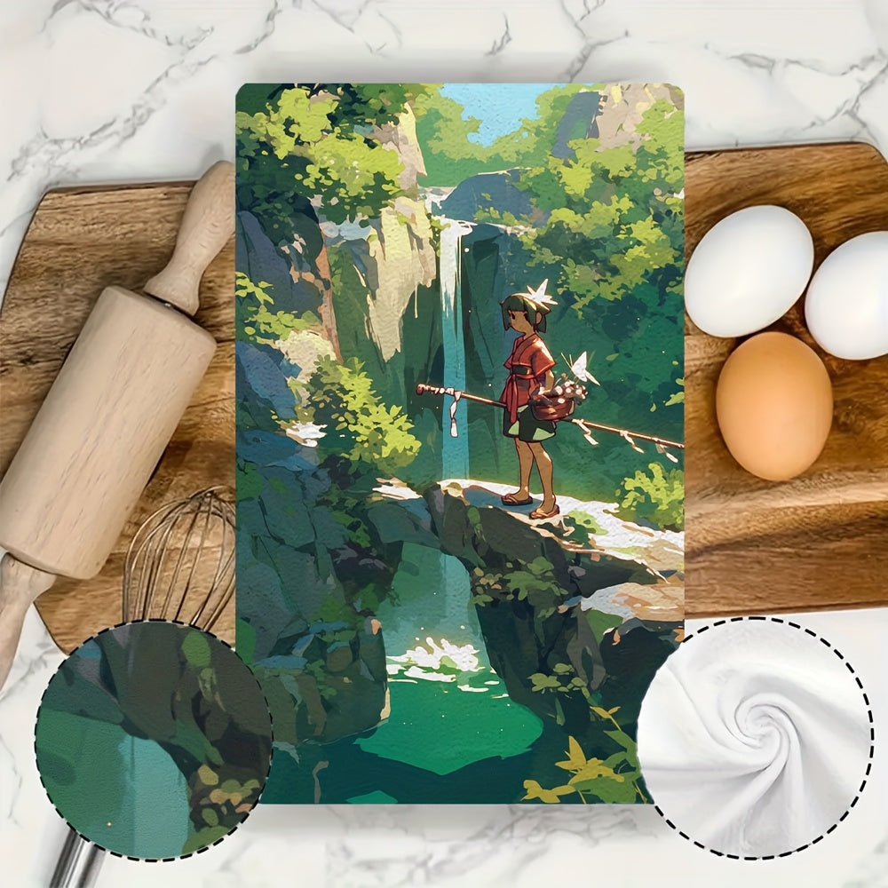 Пара мягких кухонных полотенец 40x60см, впитывающих, праздничный декор