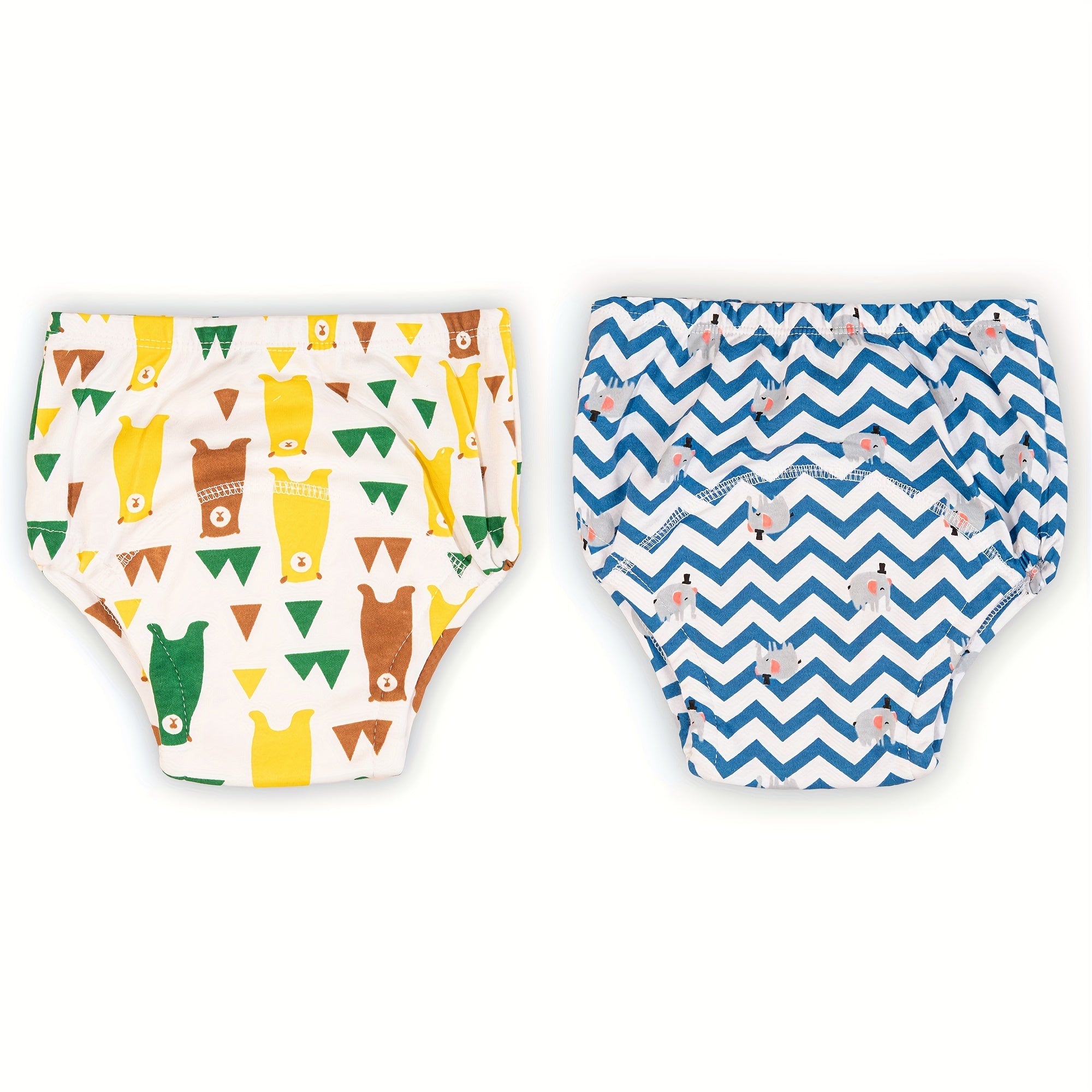 2 ta yumshoq potty o'rgatish shimlari to'plami - Qiziqarli multfilm bosma dizayni bilan, turli ranglarda qayta ishlatiladigan pampers shortlari - Halloween va Rojdestvo uchun ideal sovg'a