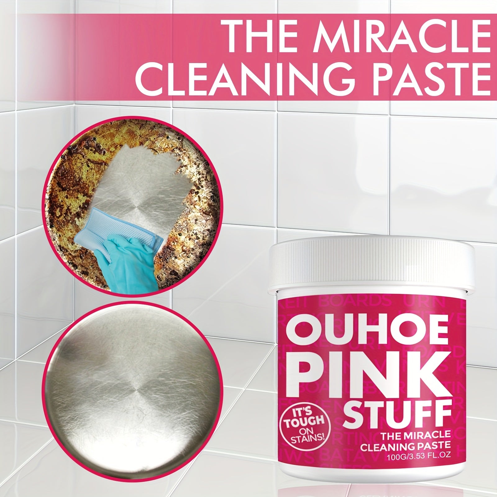 Pink Cleaning Paste for Stains and Surfaces, Gentle, Tough on Dirt