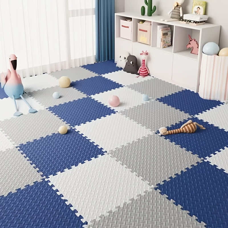 40-tilo O'zaro To'qnashuv Noyob EVA Pol Panelari, Chuqur va Yoga uchun 30x30cm Bej, Pushti, Noyob Ko'k