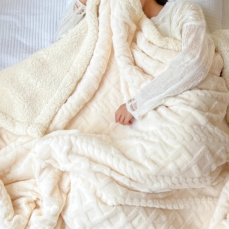 Manta de felpa doble cara ultra acogedora y suave para sofá, calor y comodidad