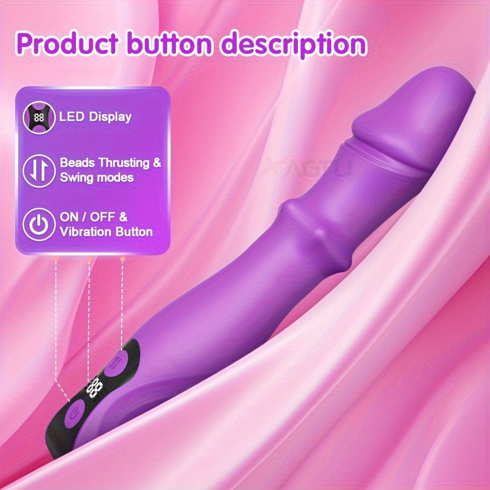 Women Silicone G-Spot Clitoral Vibrator With Thrusting Vibrating Modes