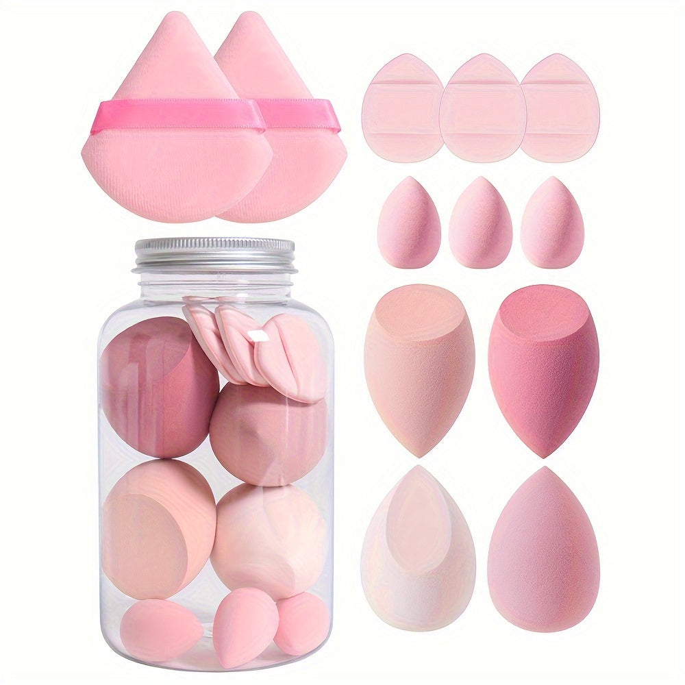 Set de 12 esponjas de maquillaje sin látex para base líquida y corrector