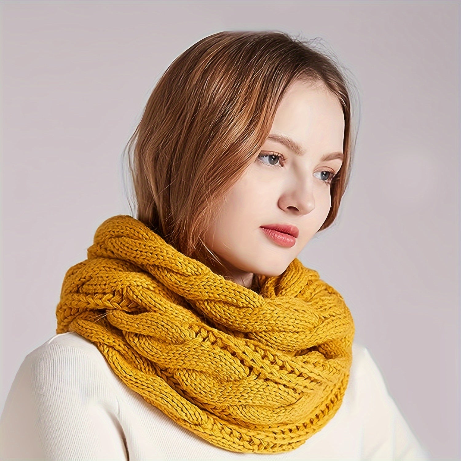 Women's Infinity Scarf Knit Warm Soft Autumn Winter Elastic Coldproof Neck Cover