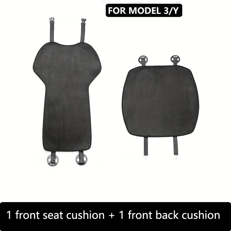 All-Season Flannel Seat Cushion Covers for Tesla Model 3 and Y Rear and Front Seats