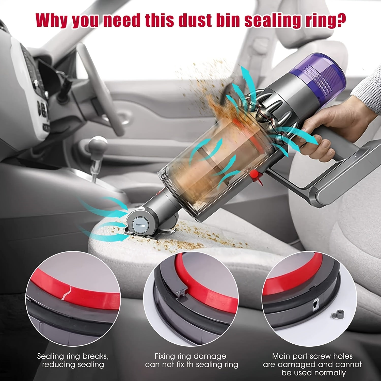 Sealing Ring for Dyson V10 V11 V15 SV12 SV14 SV15 SV22 Vacuum Cleaner Dust Bin Top