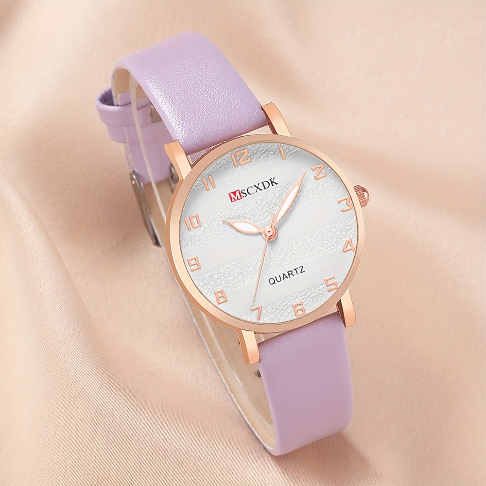 Women's Quartz Watch and Fashion Glasses Set with Elegant Design